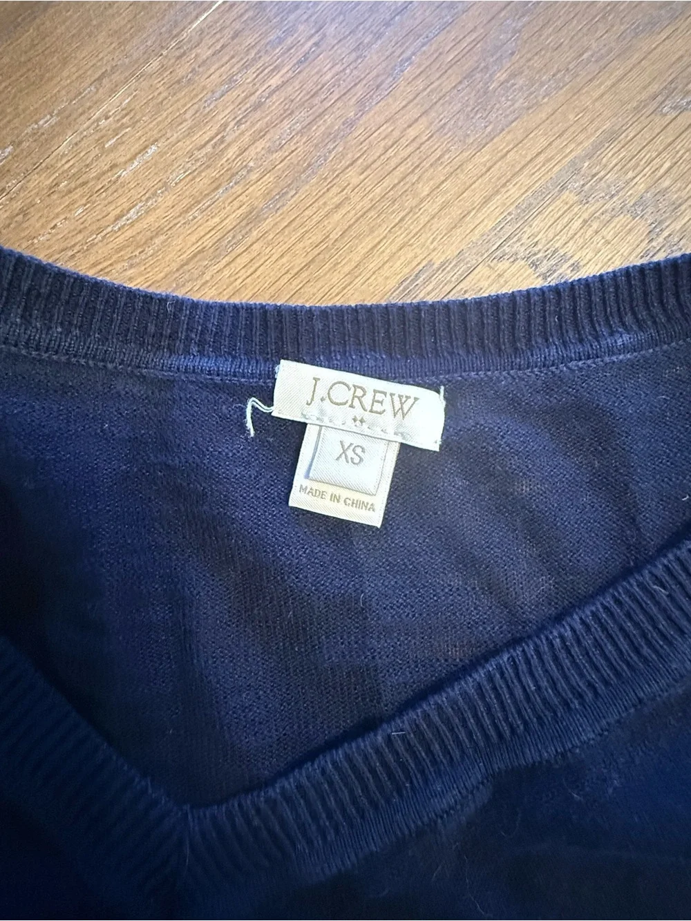 J. Crew Navy V-Neck Cotton Blend Sweater